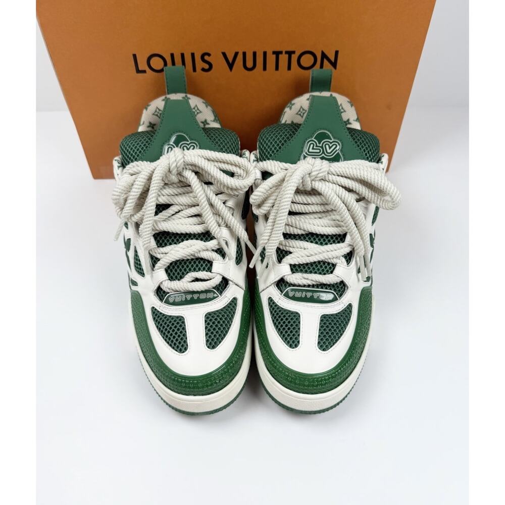 Size 8.5LV/9.5US - Louis Vuitton Skate Leather Green Sneakers - Picture 3 of 9